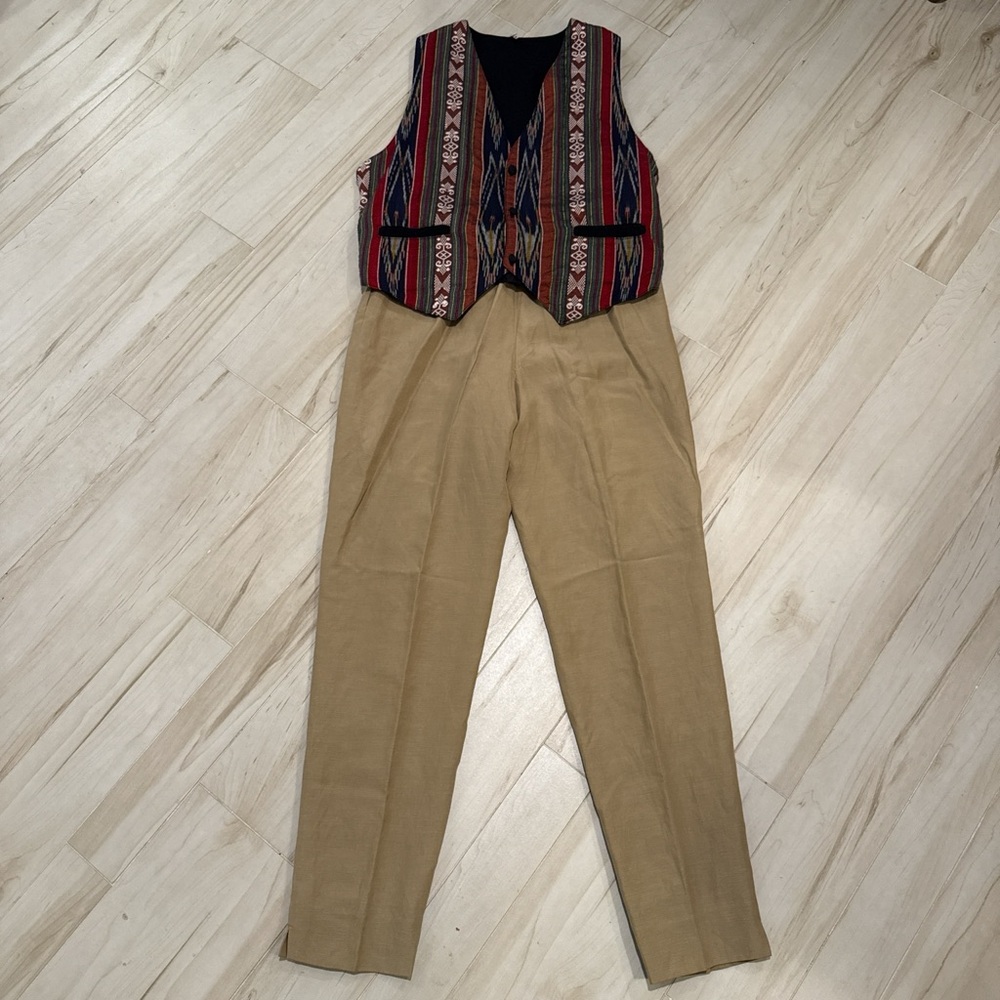 Vintage 90s Cotton Vest • Size L • Minimal Layering Piece • FREE SHIPPING - Picture 2 of 6